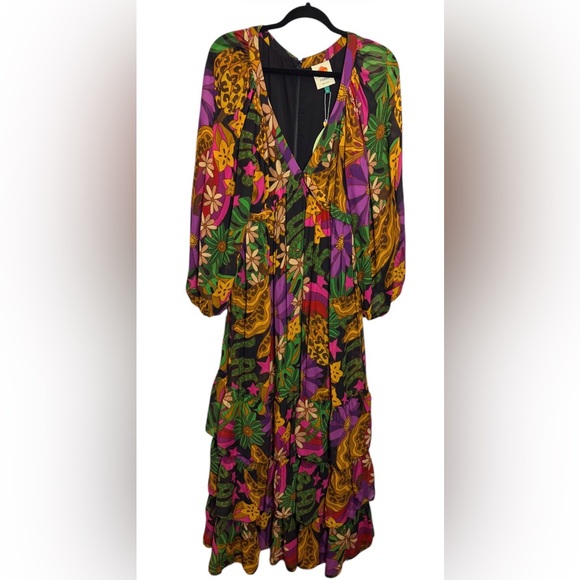$285 NEW Gorgeous & Colorful FARM RIO Star Fruit Maxi Dress - Picture 9 of 16
